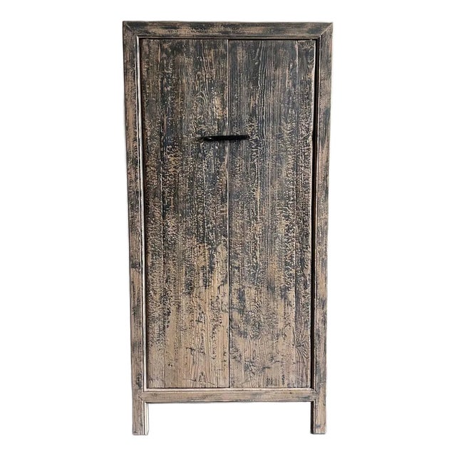 Reclaimed Wood Armoire Cabinet With Iron Hardware For Sale