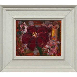 Ameryllis Study 1 - Miniature Abstract Floral Canvas Art by Contemporary Artist 2005 For Sale