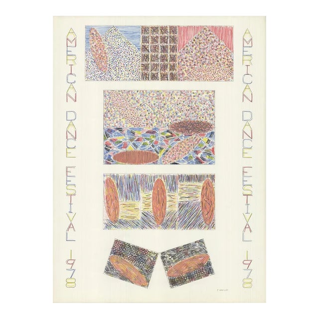 1978 Jennifer Bartlett 'American Dance Festival 1978' Contemporary Pastel Offset Lithograph For Sale