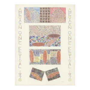1978 Jennifer Bartlett 'American Dance Festival 1978' Contemporary Pastel Offset Lithograph