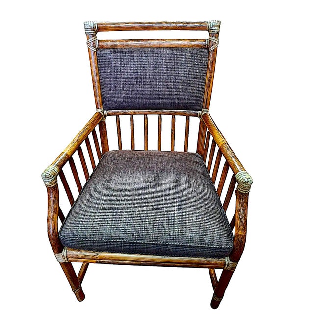 Mid-Century Modern Set of Six McGuire Dining Chairs For Sale - Image 3 of 10