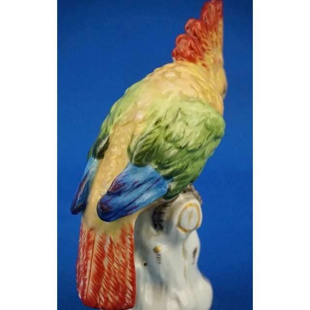 20th Century Porcelain Cockatoo Parrot Sculpture from Rudolstadt Volkstedt Manufacture, Germany For Sale - Image 15 of 18