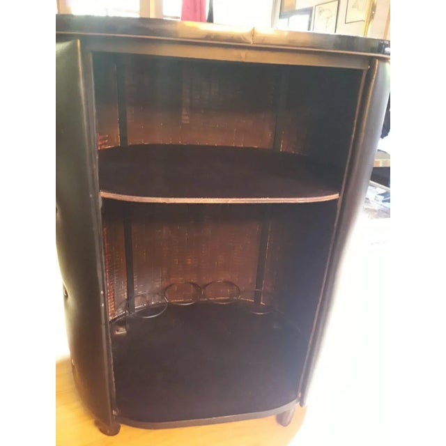 Jacques Adnet Jacques Adnet Faux Leather Dry Bar, France Mid 20th Century For Sale - Image 4 of 8