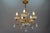 Italian Florentine Gilt Metal and White Opalescent Glass Five-Light Chandelier, 1970s For Sale - Image 13 of 18