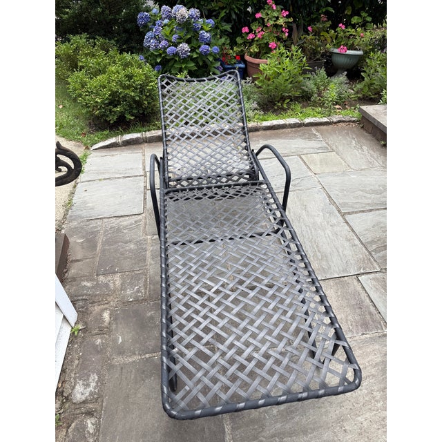 Brown Jordan Vintage Brown Jordan Tamiami Vinyl Strap Patio Chaise Lounges, a Pair For Sale - Image 4 of 9