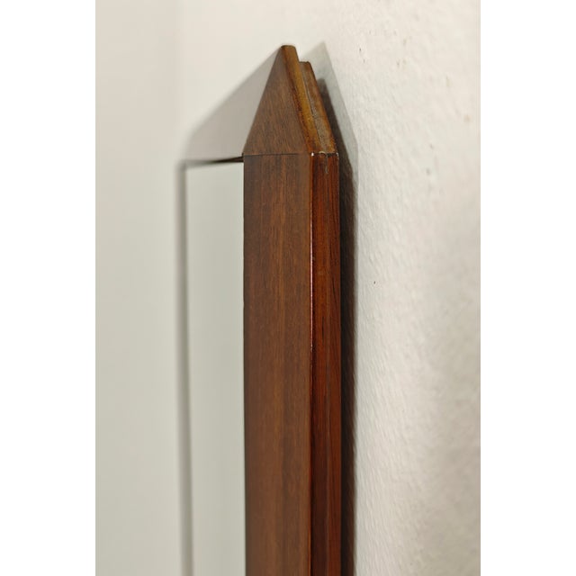 Brown Rectangular Wooden Wall Mirror, 1960s For Sale - Image 8 of 14