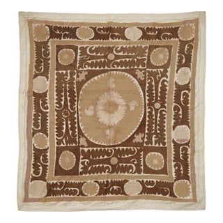 Tribal Suzani Wall Hanging Decor 4'3'' X 4'7'' For Sale