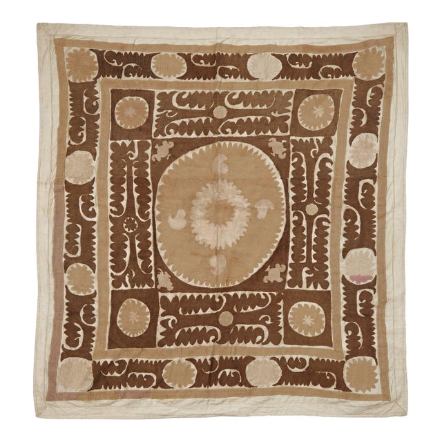Tribal Suzani Wall Hanging Decor 4'3'' X 4'7'' For Sale
