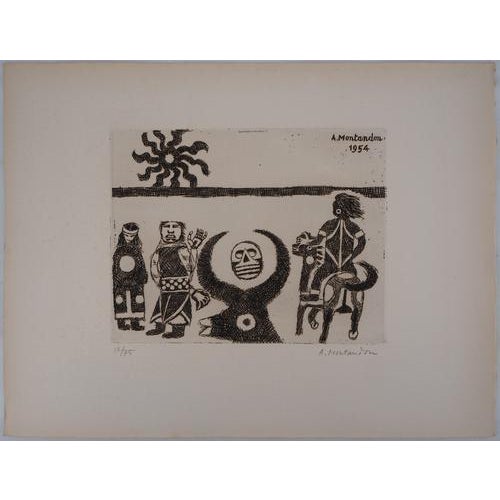 Aimé Montandon, Festival of the Sun, Etching For Sale - Image 3 of 9