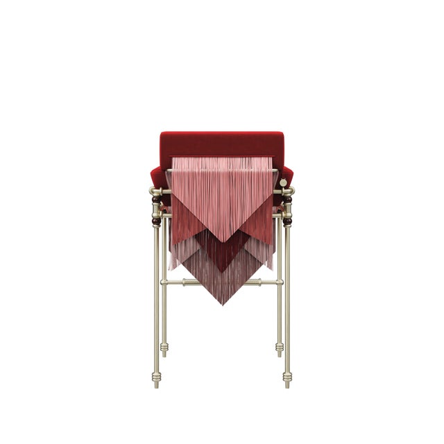 Seraphine Bar Chair with Fringes from Ottiu For Sale - Image 11 of 16