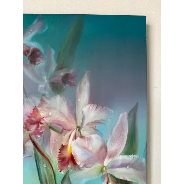 Textile 1991 Sonia Gil Torres Colombian Floral Still Life Oil on Canvas Painting For Sale - Image 7 of 11