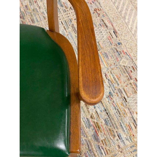 Green 1950s Mid-Century Changeback Boling Chair Co. Walnut Arm Chair For Sale - Image 8 of 12