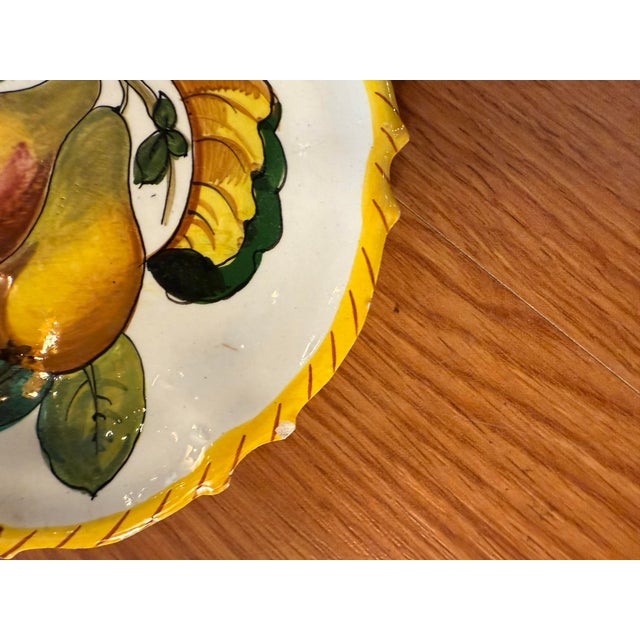 Yellow Late 19th Century Hand-Painted Cantagalli Firenze Majolica Italian Plates- Set of 4 For Sale - Image 8 of 10