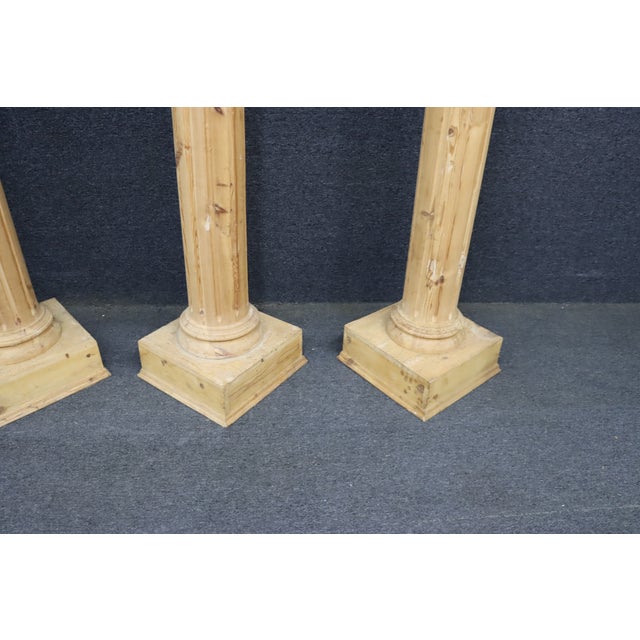 Set of Four Monumental Corinthian Style Pine Architectural Columns For Sale - Image 15 of 15