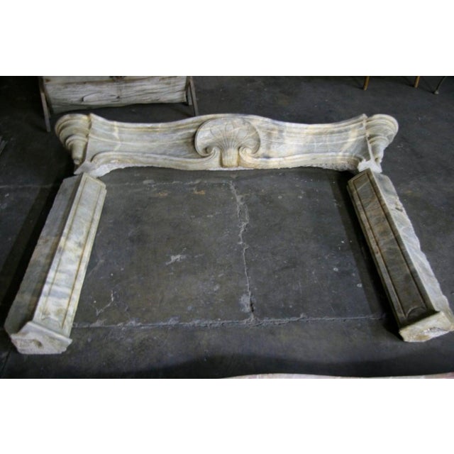 Beautiful original old Italian marble fireplace--the kind they make reproductions of...