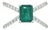 Natural Emerald Diamond Ring 14k W Gold 1.7 TCW Certified For Sale