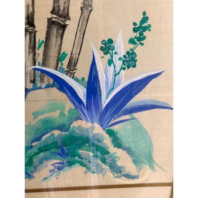 Mid 20th Century Watercolor on Silk For Sale In New York - Image 6 of 12