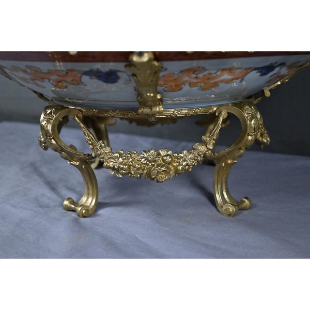 Large Imari Porcelain Bowl with Bronze Mount, Japan, Late 19th Century For Sale - Image 11 of 18