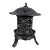 Chinese Cast Iron Garden Lantern With Hanging Finial and Iris Relief For Sale