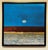 This artwork features a striking composition that emphasizes bold fields of blue, contrasting with a rich brown at the...