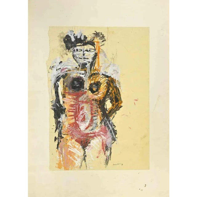 Matador is a painting artwork, realized by sergio barletta in 1989. Tempera and watercolor on cardboard hand-signed on the...