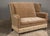 Vintage English Upholstered Loveseat with Out-Scrolling Arms and Casters For Sale - Image 12 of 12