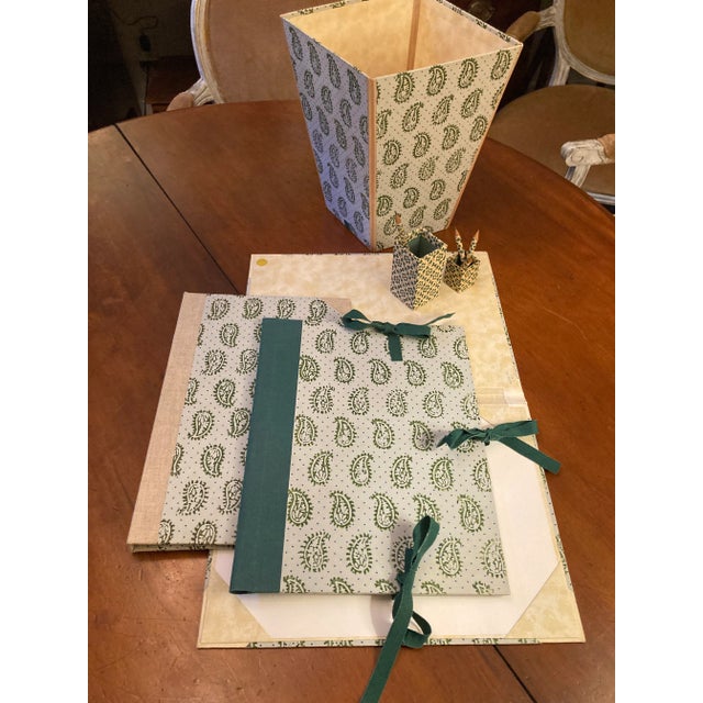 Italian hand made book binders paper desk organizing suite. Travel Desktop blotter cover 11” X 14.5” Folio cover with...