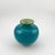 Turquoise Glass Squat Bottle Vase in Ming Pattern, 1979 For Sale - Image 3 of 12