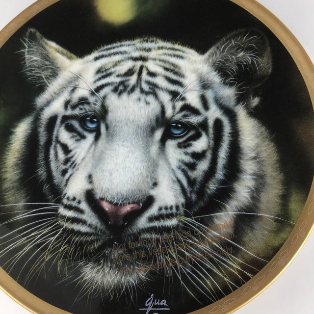 Vintage 1993 Porcelain Plate of White Tiger Signed Lenox For Sale In Portland, ME - Image 6 of 10
