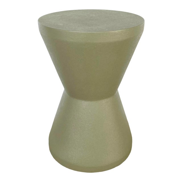 Made Goods Gray Painted Leather Finished Allie Stool For Sale