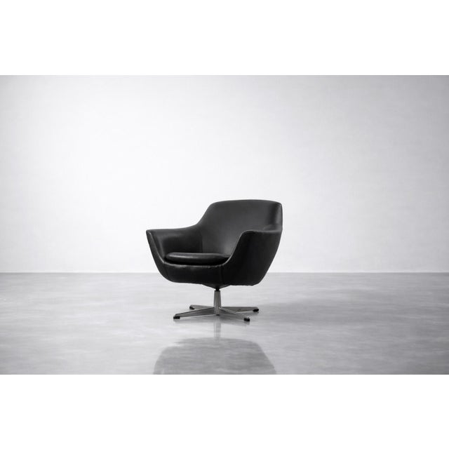 Mid-Century Scandinavian Modern Black Swivel Chairs, 1970s, Set of 2 For Sale - Image 17 of 18