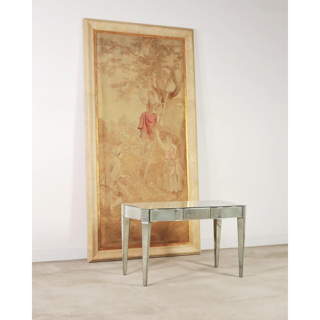 A striking mirrored vanity dressing table or writing desk from the San Francisco estate of late California senator Dianne...