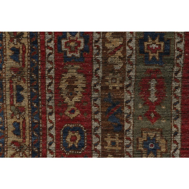 Rug & Kilim’s Tribal Style Rug in Red, Green and Blue Geometric Patterns For Sale In New York - Image 6 of 7