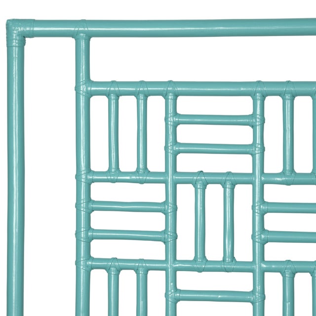 David Francis Finn Platform Bed King - Turquoise For Sale - Image 4 of 12