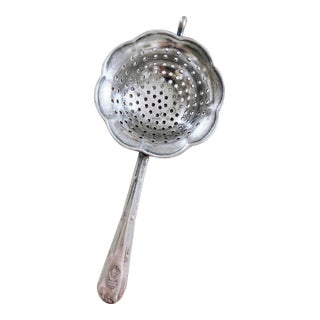 1920s Silver Plated Tea Strainer From Hong Kong & Shanghai Hotels For Sale