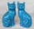Chinese Vintage Chinese Turquoise Blue Glazed Ceramic Mantle Cat Sculpture - A Pair For Sale - Image 3 of 10