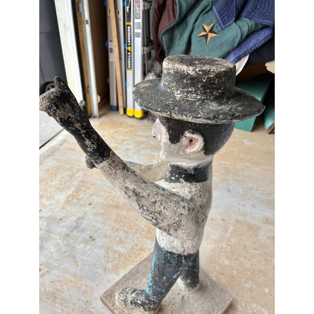 Early 20th Century French Concrete Man Garden Statue For Sale - Image 11 of 12