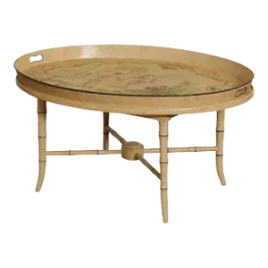 Italian Hand Painted Tole Tray Top Coffee Table