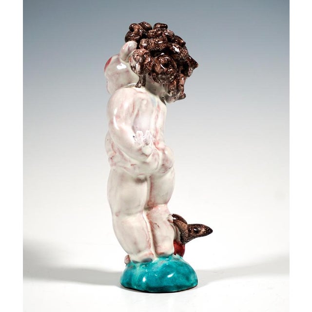 Ceramic Cupid Figurine from Walter Bosse, Kufstein, Austria, 1920s For Sale - Image 3 of 8