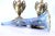 Silver Vases with Appliqués of Geese and Mythical Figures Holding Flower Pots in Relief-Painted Glass, Set of 2 For Sale - Image 3 of 9