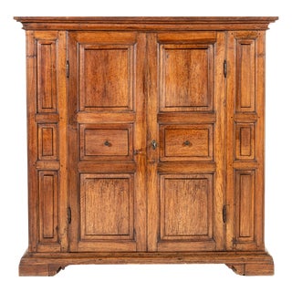 Antique Italian Walnut Cabinet, 1700s For Sale