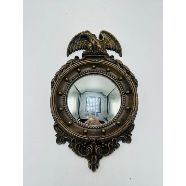 Small Vintage Eagle Convex Mirror For Sale - Image 4 of 8