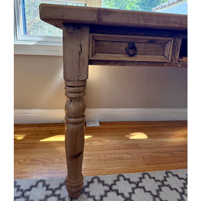 1990s 1990s Rustic Farmhouse Writing Desk For Sale - Image 5 of 8