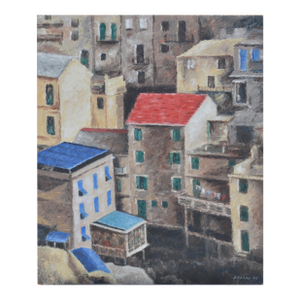 Kansas City Cityscape, Mid Century Modern Primary Colors Urban Landscape by Eleanor Perry