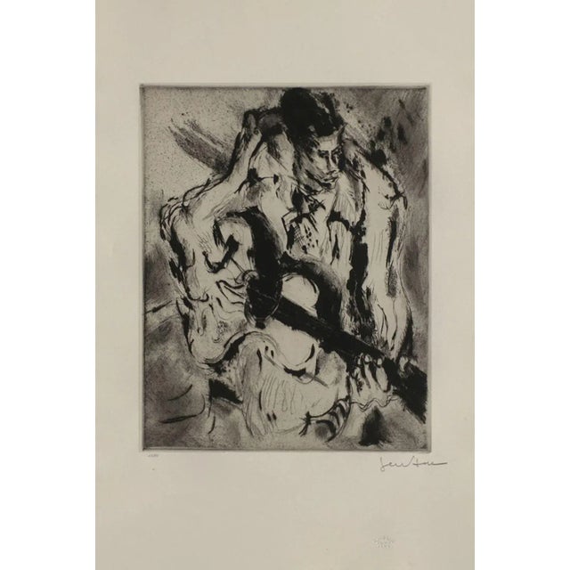 GEN PAUL GUITARIST 1925 etching on BFK Rives paper / laid paper signed and numbered in pencil 22.4 x 15.0 in illustration...