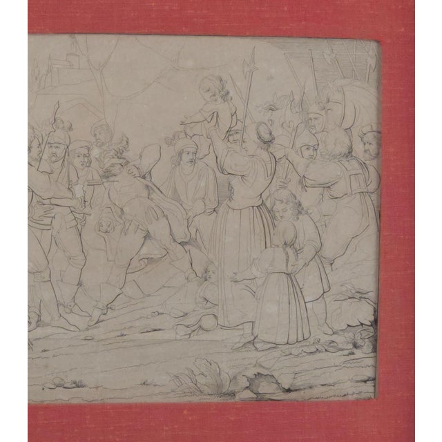Baroque Working Drawing for a Painting of a Historical Scene, Italy, 18th Century For Sale - Image 3 of 6