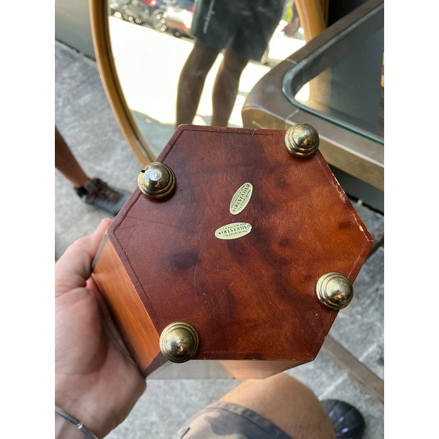 Vintage Boho Faceted Burl Wood Lidded Box For Sale In West Palm - Image 6 of 12