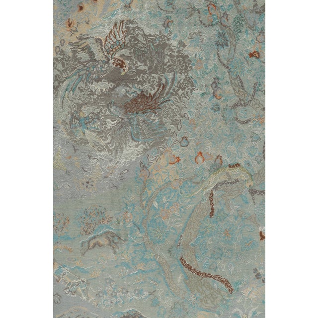Rug & Kilim’s Classic Style Contemporary Rug in Blue-Grey Pictorials For Sale In New York - Image 6 of 7
