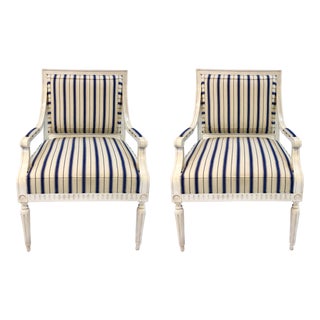 Mark D. Sikes for Henredon Blue and White Presido Chairs - A Pair For Sale