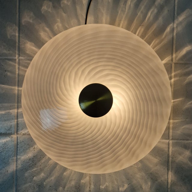 Gold Large Mid-Century Italian Swirl Murano Glass Flush Mount, 1970s For Sale - Image 8 of 13
